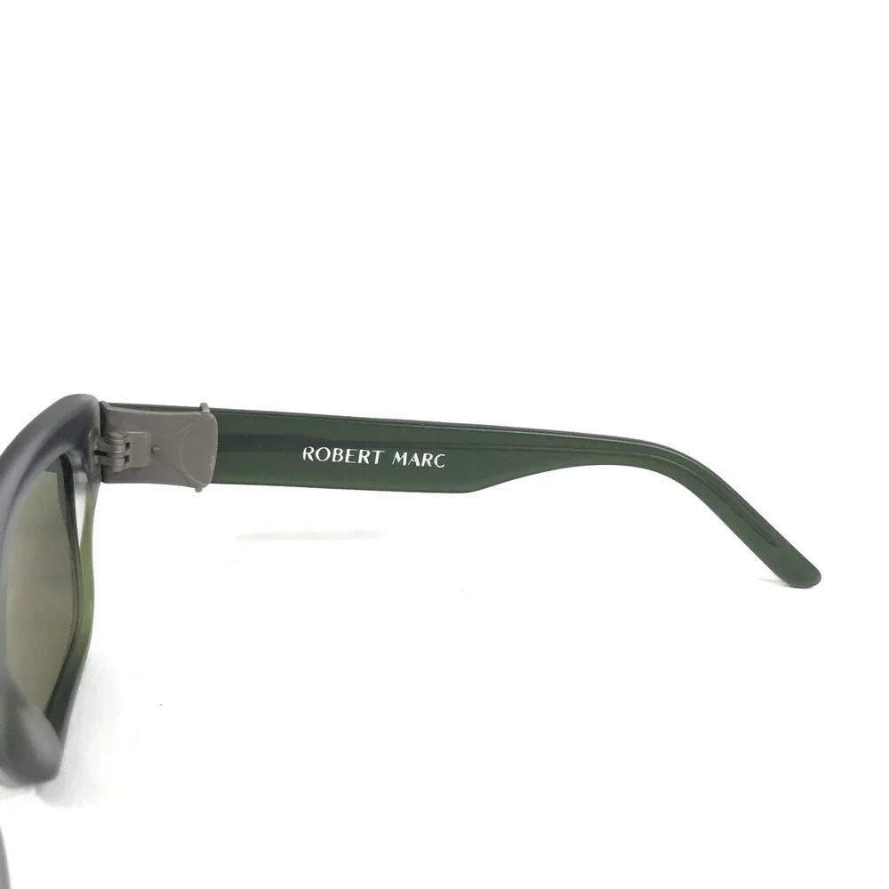 Robert Marc Sunglasses 678-271M Black Green Rectangular Frames w/ Green Lenses